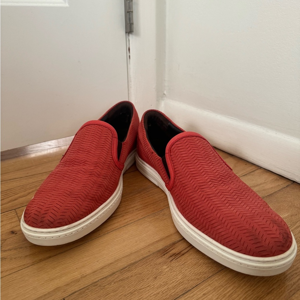 Jimmy Choo Red Textured Men's Loafers